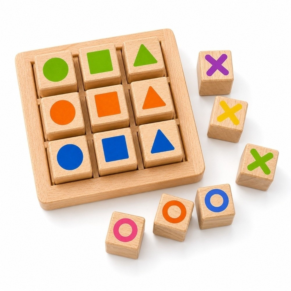 Board Game For 5 Players - Tic Tac Toe in Legno Portatile,