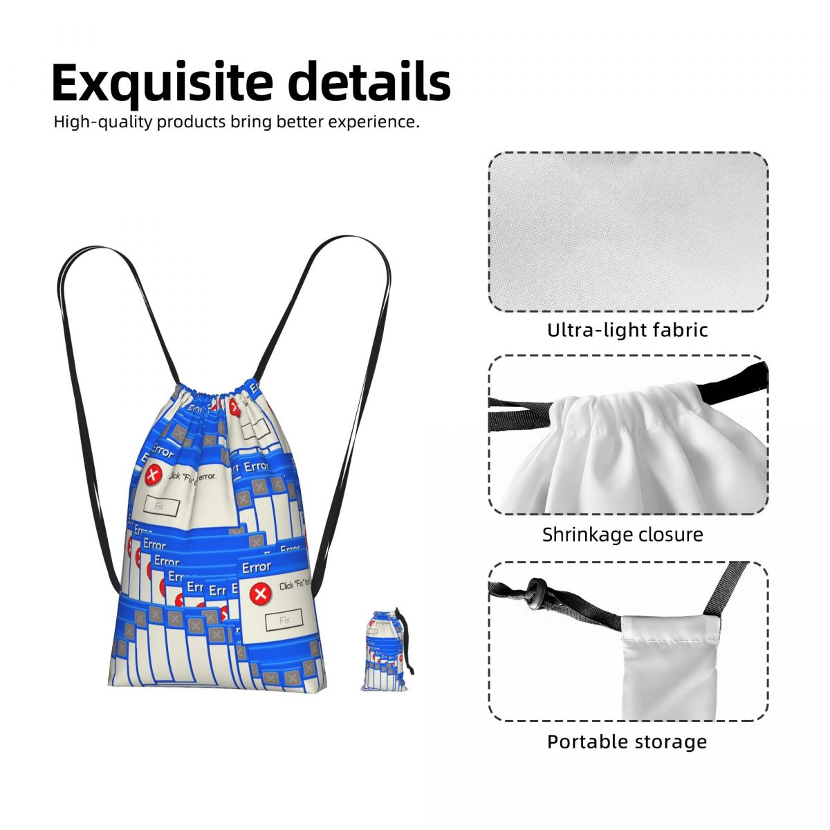 Zaino con Coulisse con Stampa  - Tile Bag Drawstring recensione e prezzo