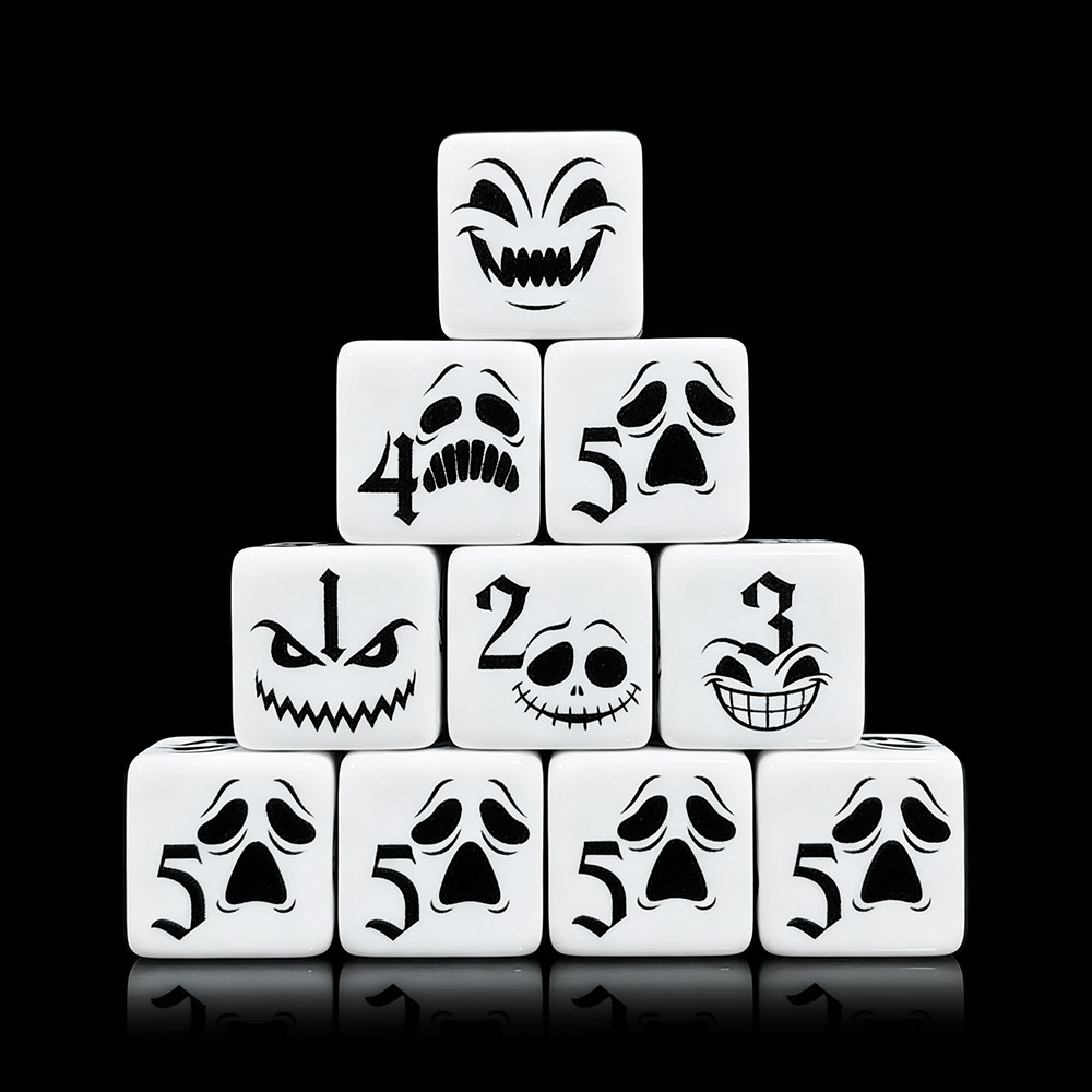 12 pezzi di dadi D6 con faccia - Board Game Horror recensione e prezzo